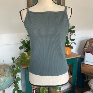 NWT Old Navy Straight Square Neck Tank Top Large Green